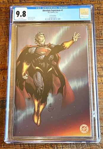 ABSOLUTE SUPERMAN #1 CGC 9.8 JIM LEE 1st PRINT FOIL VIRGIN VARIANT BATMAN HOT!