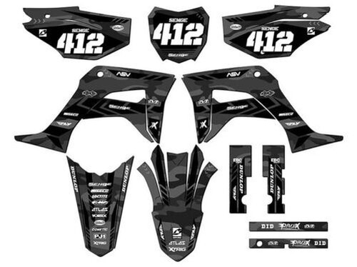 2019-2023 CRF 125 APACHE Grey Senge Graphics Kit Compatible with Honda - Picture 1 of 10