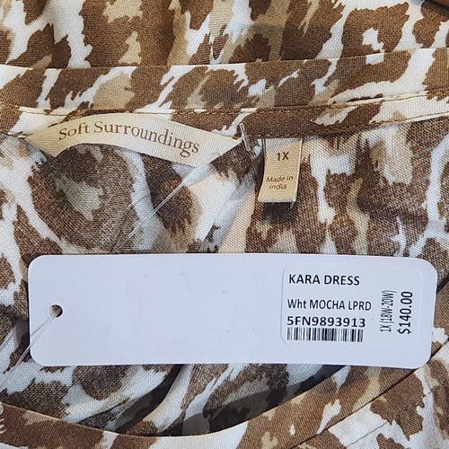 NEW Soft Surroundings Dress Sz 1X Kara $129 RETIRED Tiered Maxi Mocha Leopard - Picture 4 of 6