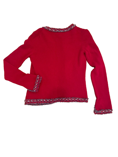 Giacca cardigan CHANEL rosso cashmere immacolato 40 6 S M - Foto 2 di 5