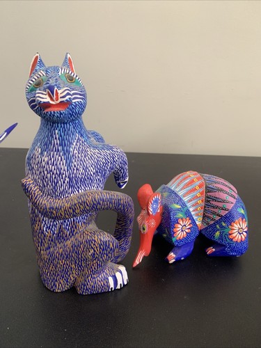 Oaxaca Oaxacan Holzschnitzerei Sammlung Skulpturen Lot Tiere Künstler bemalt - Bild 7 von 23