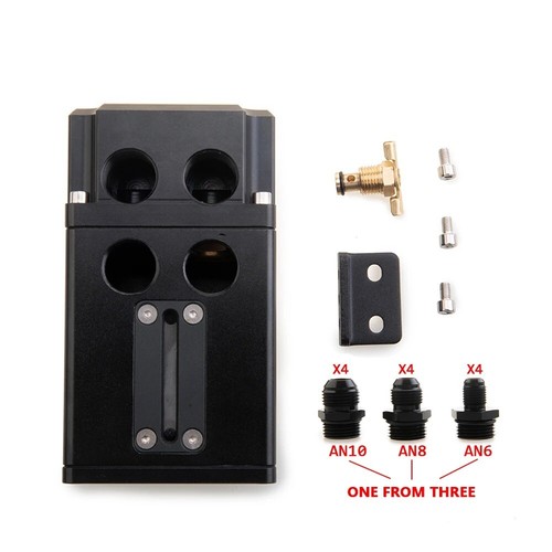 500ML Black AN10 4 Port Aluminum Alloy Reservior Oil Catch Can Tank With Visible