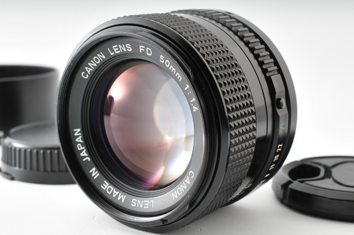 ★元箱付 極美品★ canon new FD NFD 50mm f1.4 レンズ MINT w/Hood] Canon New FD NFD 50mm f1.4 MF Standard Lens