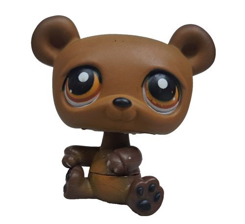 Authentic Littlest Pet Shop #395 LPS Brown Bear Brown Eyes