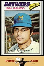 1977 Topps #498 Sal Bando Milwaukee Brewers Baseball Card VG