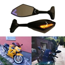 For Honda CBR 600 F4 F4i CB 600 F2 F3 Motorcycle Side Mirrors LED Turn Signals