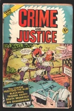 Crime and Justice #4 1950Graveyard murder cover-Pre-code terror-Gun moll-blac...