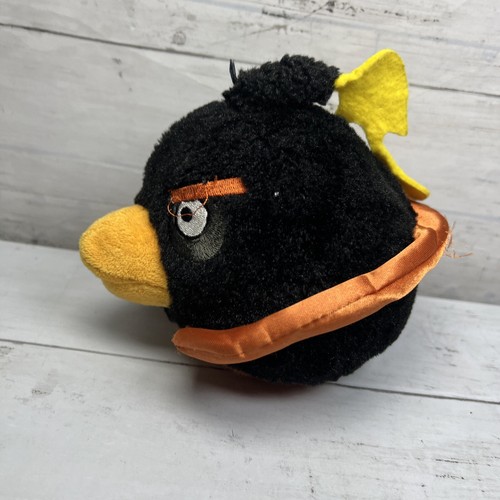 Rare Angry Birds plush Space Potbellie Bomb Bird Stuffed Animal Black & Orange - Picture 5 of 8