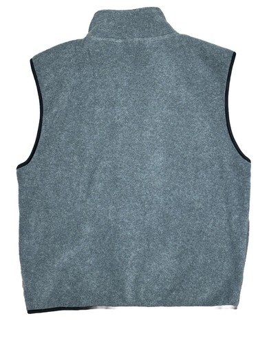NWT Foot Locker XL Fleece Full Zip Vest Zipper Pockets Gray Black Piping - Picture 4 of 4