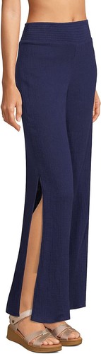 NWT Lands' End Women's Smocked Swim Cover Up Pants Size 2X Navy Blue $80 8B493 - Picture 3 of 3