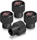 4pcs ST Logo Black Tire Valve Stem for Cars, SUVs, Bike, Trucks and Motorcycles
