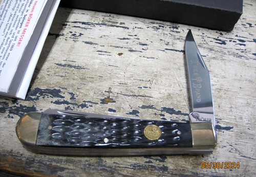 Boker Trapper Pocket Knife D2 Tool Steel Clip / Spey Blades Bone Handle - Picture 1 of 4