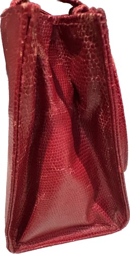 BOLSO DE COLECCIÓN ULTA PEQUEÑO FAUX Serpiente BOLSO Rojo Negro mini clutch cartera cuero en relieve - Imagen 7 de 7