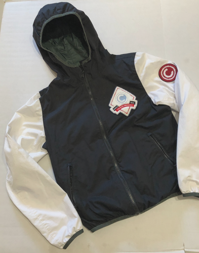 COLMAR ORIGINALS BLACK/WHITE APP. PATCHES ZIP FRONT HOODED WIND JACKET