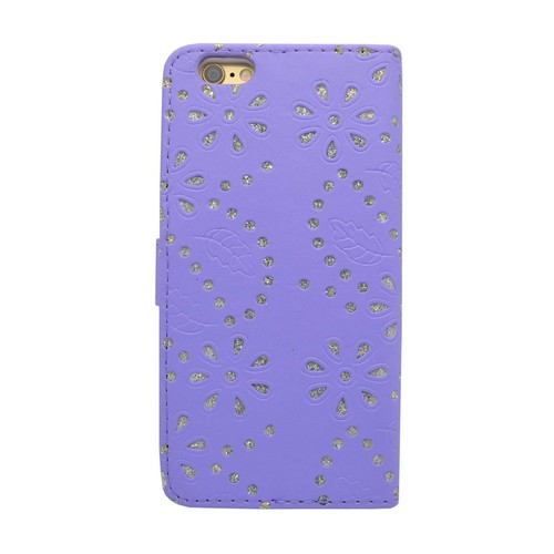 CASE FOR APPLE IPHONE 6 PLUS 6S PLUS FLORAL GLITTER WALLET VARIOUS COLOURS COVER - Picture 11 of 31