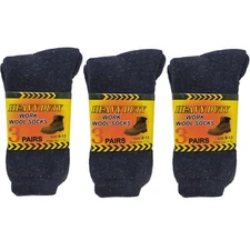 Men Wool Work Socks Heavy Duty Winter Warm Cotton Crew Boot Socks Size 9-13