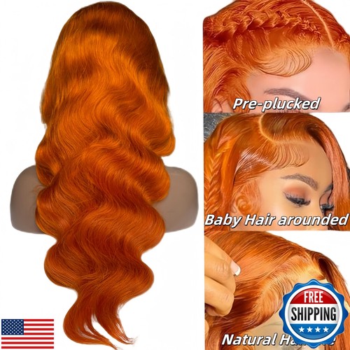Suresen 28 Inch Ginger Lace Front Wigs Human Hair Pre Plucked 180% Density 13 - Picture 4 of 5