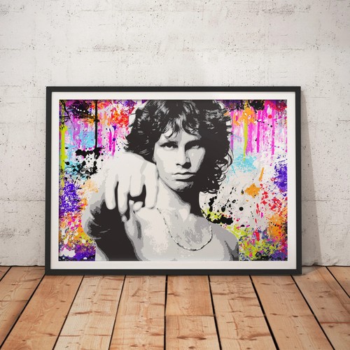 JIM MORRISON THE DOORS POSTER SETA QUALITÀ arte da parete colorata taglia a scelta - Foto 5 di 6