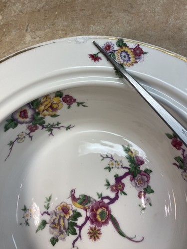 Limoges France L Bernardaud & Co Spring Time Pattern Veggie Bowl Dish 2.75" x 10 - Picture 13 of 14