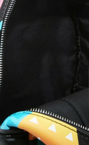 Demon Slayer Patchwork Anime Mini Zaino Borsa Tanjiro Nezuko Zenitsu NUOVO - Foto 2 di 4