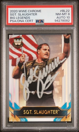 SGT. SLAUGHTER PSA 8 AUTO 10 2020 WWE Topps Chrome Pop 2 NONE HIGHER Signed 🔥
