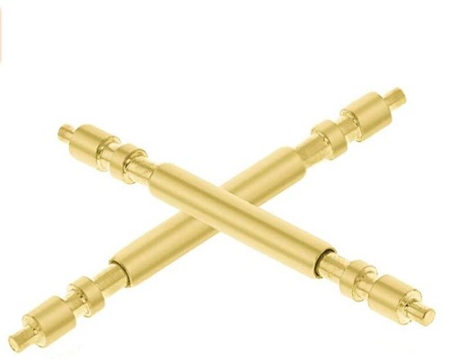 2pcs gold color spring bar pins (FITS) Rolex 18238 President Day Date 22mm - Picture 1 of 4