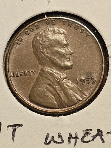1955 Lincoln Memorial Error Penny Right Wheat Ear Die Chip Rare Collectors Coin - Picture 2 of 4