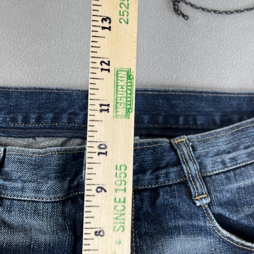 Japanese Selvedge Denim Jeans Mens 34x34 Straight Leg Button Fly Dirty Washout - Picture 14 of 19