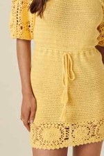 Spell and the Gypsy Let the Sunshine In Yellow Crochet dress size Small