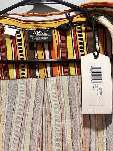 Unisex WESC Oden Botton Honey Hand Stripe Shirt, M S, W M, Numeric 3. NWT - Picture 6 of 12