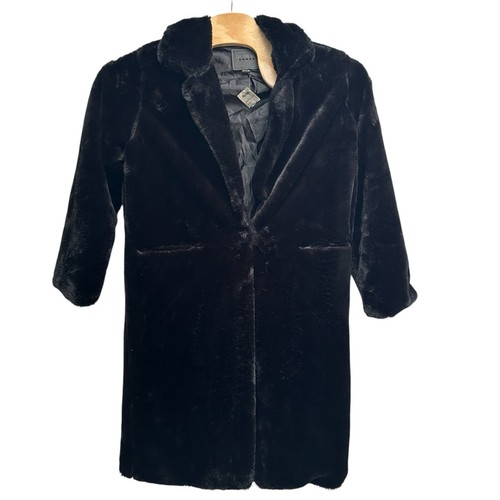 Blank NYC NWT Faux Fur Lined Black Coat Polyester Soft Size Medium MSRP $128 - Picture 7 of 8