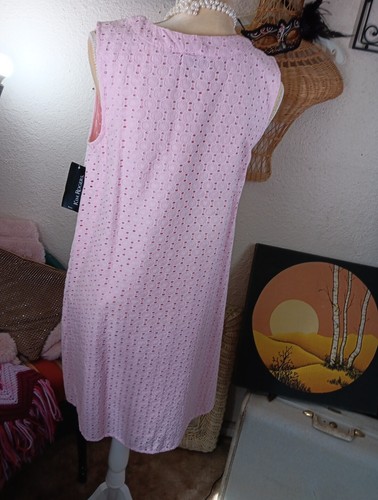 Kim Rogers PS Petite Small Pink Eyelet Sleeveless Smock Dress New Cottagecore - 第 6/10 張圖片