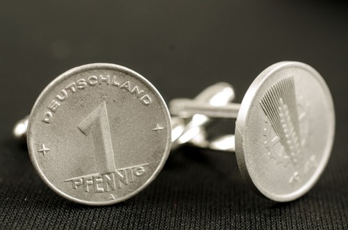1 Pfennig DDR Cufflinks Miniblings Ostalgie Coins Money Groschen Old - Picture 4 of 5