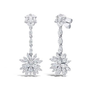 2 80ct 14k White Gold Marquise Diamond Dangle Drop Earrings Image Is Loading 2 80ct 14k White Gold Marquise Diamond Dangle