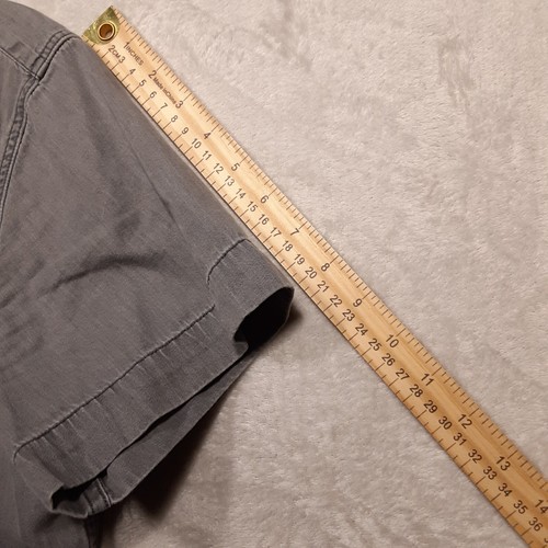 Pull & Bear Mens S/S Gray Chambray Button Shirt Sz.Medium/Distressed Classic - Picture 9 of 9
