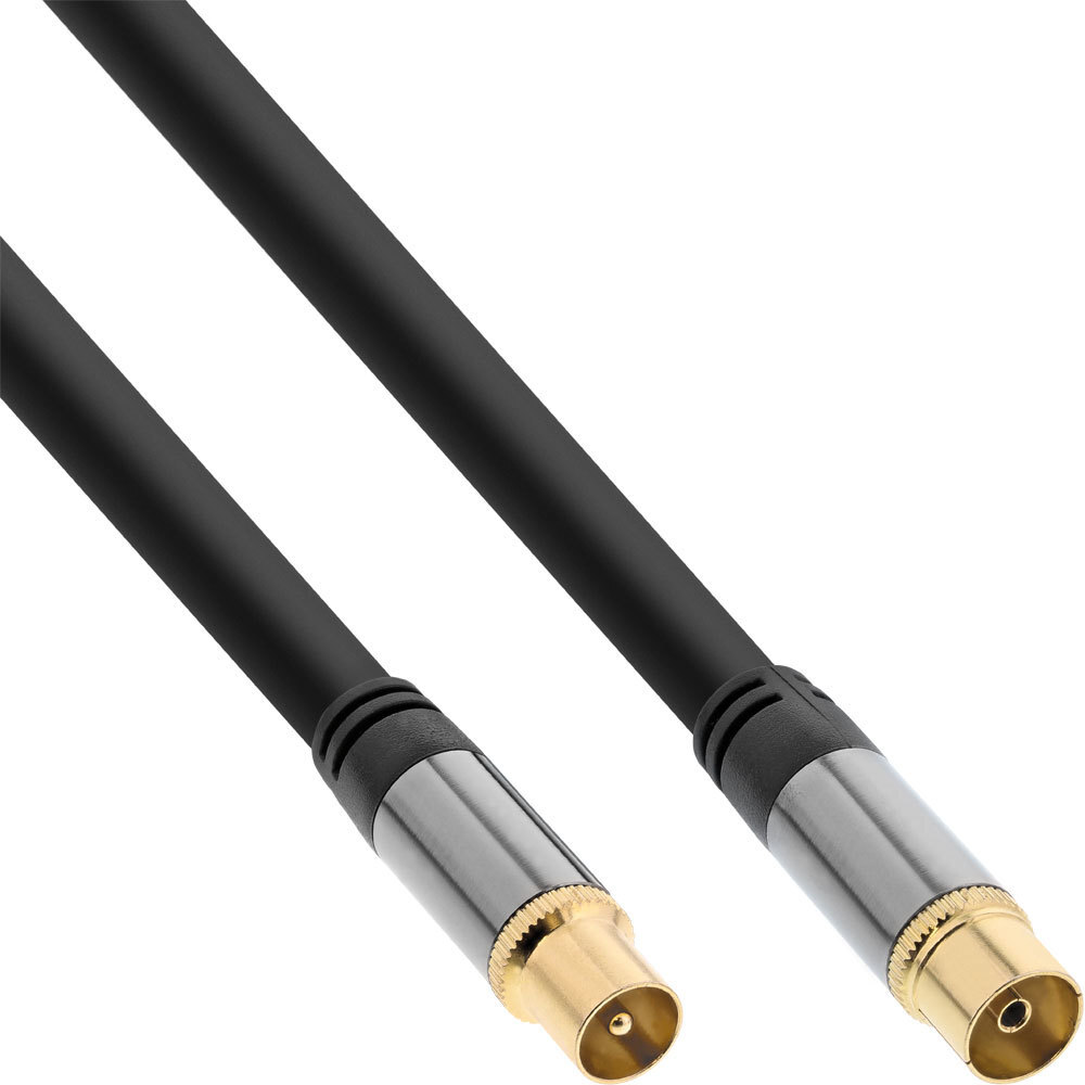 5x Inline Premium Antennenkabel, 4x Geschirmt, >110db, Schwarz, 5m