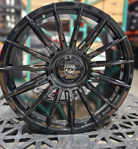 22" Lexani Lotus XL Wheels Gloss Black Stagger Rims Fit Mercedes S CLS SLS Audi - Picture 4 of 4