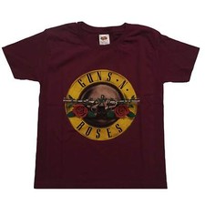 Image of Guns n Roses Official Classic Logo Kids maroon t-shirt Ages 3-14yrs - Free P&P