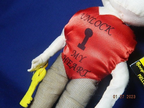 Kellytoy Betty Boop Plush Doll 13" "Unlock My Heart" on shirt, key in hand - Picture 2 of 7