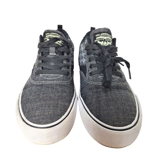 Levis Mens Gray Denim Lace Up Fashion Sneakers Shoes Size 9.5 M Casual - Picture 6 of 10