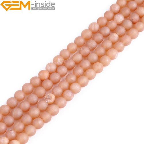 Coated Druzy Quartz Agate Beads Metallic Titanium Round Beads Jewellery Making - Picture 18 of 95