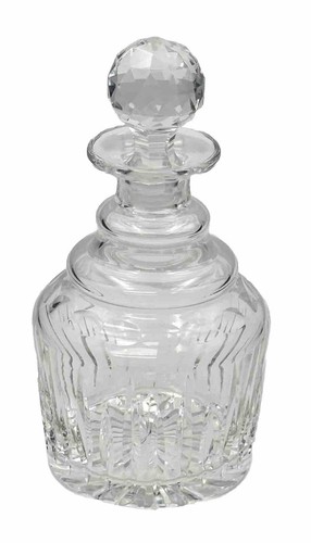Vintage Crystal Decanter Cylinder Shape Pillar Cut - Marked English. - Picture 3 of 10