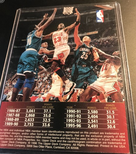 Michael Jordan Upper Deck 1996 3 1/2 x 8th Season Scoring Title No #❤️ - Picture 2 of 2