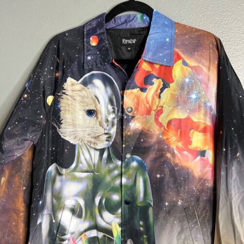 RIPNDIP Graphic Cat Alien Jacke Herren Gr. M leichter Windbreaker NEU - Bild 4 von 9