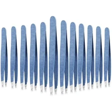 12 Pack Stainless Steel Eyebrow Tweezers Slant Tip Facial Hair Remover