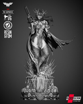 Wonder Woman Death Metal, DC, Comics, sexy Pin Up, Figur, 3D Druck, UNBEMALT