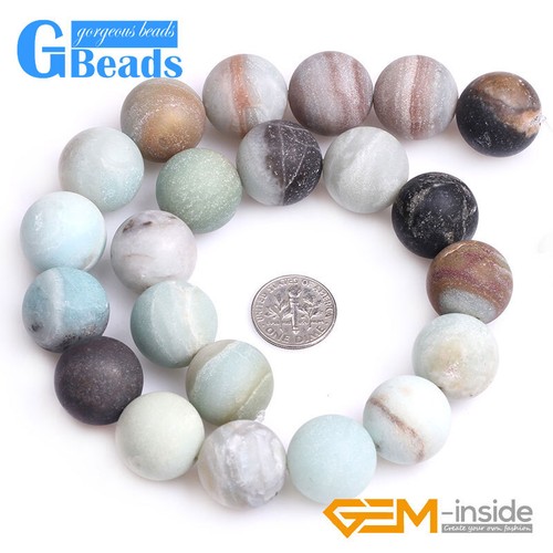 Cuentas redondas mate escarcha cuarzo amazonita multicolor natural envío gratuito 15" - Imagen 54 de 54