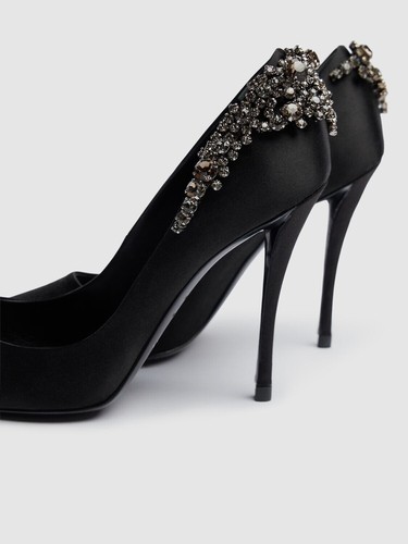ROGER VIVIER Efflorescence $1895 Black Satin 100mm Pumps New And Authentic - Picture 4 of 4