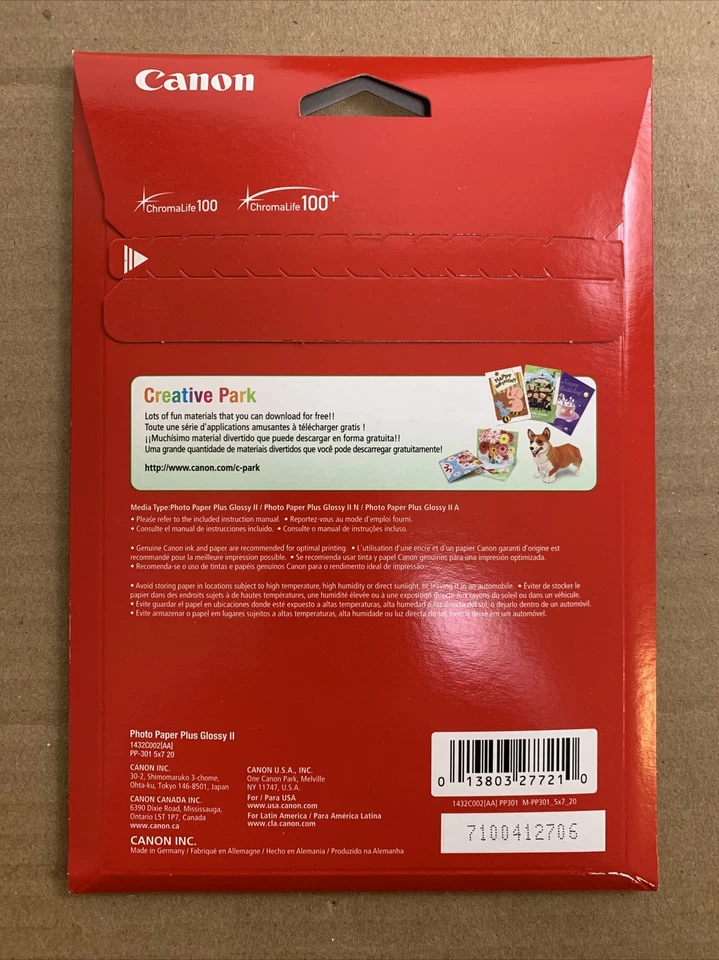CANON PP-301 *5X7  Inkjet Photo Paper Plus Glossy II- 20 Sheets - Image 4 of 4