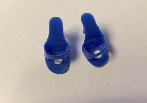 Vintage Barbie Blue Open Toe Shoes Japan #1 holes PROTOTYPE - Picture 1 of 2